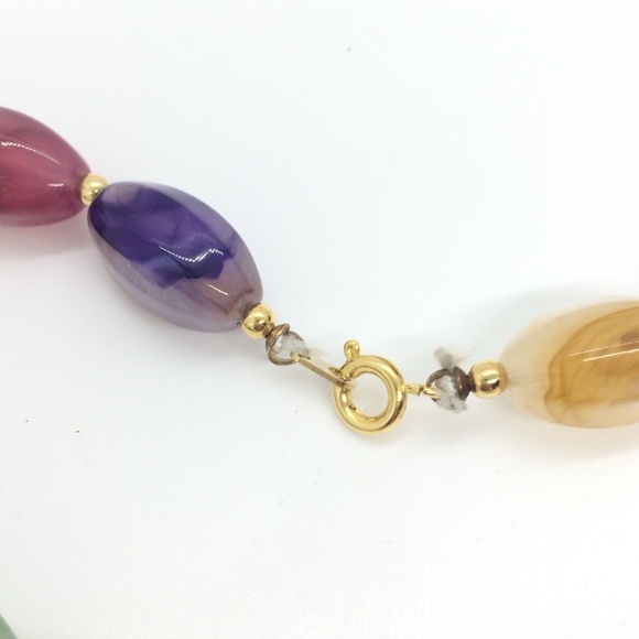 3/$30 VINTAGE HONG KONG LUCITE MULTI STRAND BEADED NECKLACE LAYERED MULTICOLOR - Picture 12 of 15